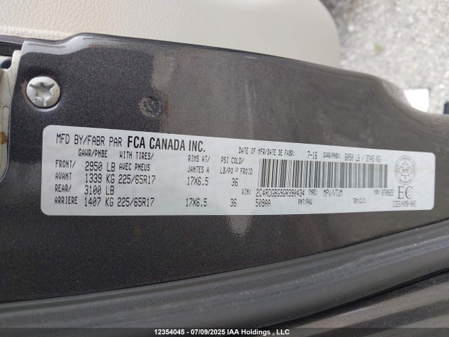 2C4RDGBG9GR390434 Dodge Grand Caravan