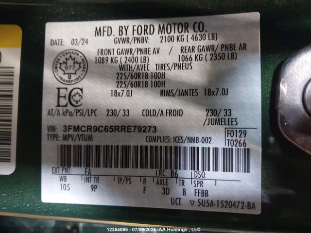 3FMCR9C65RRE79273 Ford dragon