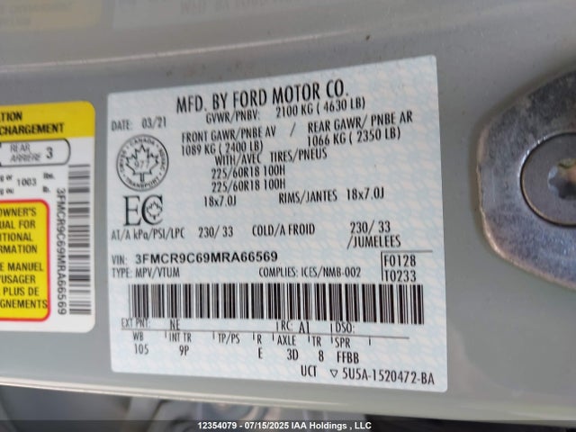 Ford dragon 2021 3FMCR9C69MRA66569 Image 9