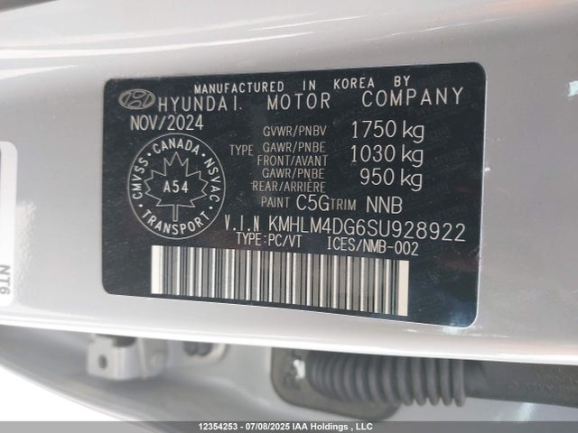 KMHLM4DG6SU928922 Hyundai mpi nu pe