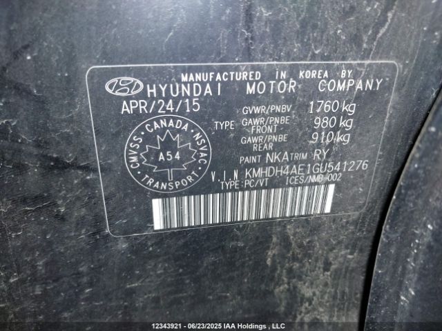 KMHDH4AE1GU541276 Hyundai dohc mpi nu