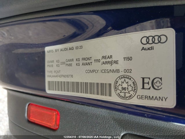 Audi 40 tfsi 2023 WAUAAAF42PN016776 Image 9