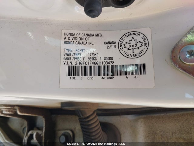 2HGFC1F46GH103478 Honda l15b7