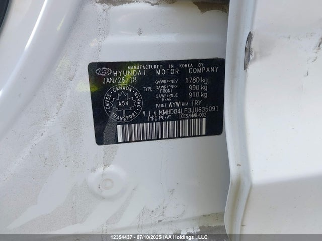 KMHD84LF3JU635091 Hyundai mpi nu