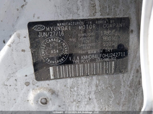 KMHD84LF0HU242711 Hyundai 2017