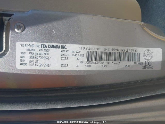 2C4RDGBG9GR162109 Dodge 2016