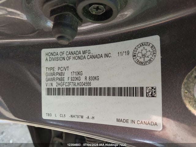 2HGFC2F79LH004566 Honda k20c2