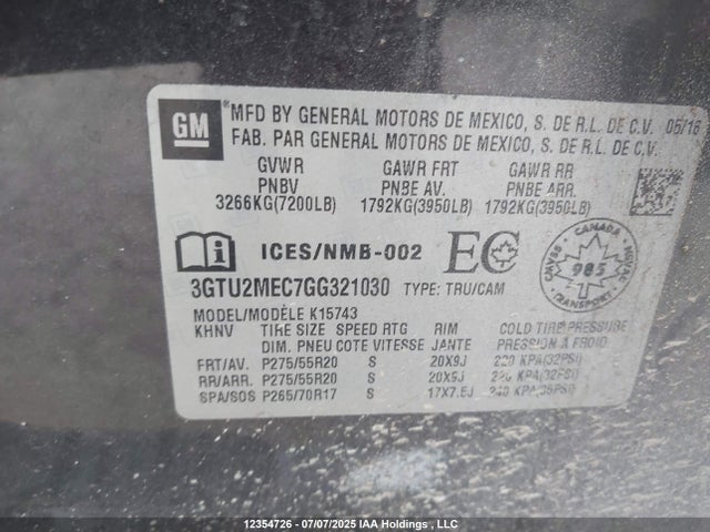 3GTU2MEC7GG321030 GMC l83 - sidi, vvt, afm, e85 max, aluminum