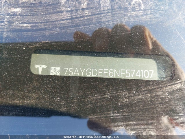 7SAYGDEE6NF574107 Tesla Model Y
