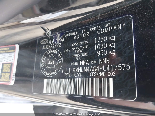 Hyundai mpi nu pe 2023 KMHLM4AG4PU417575 Image 9