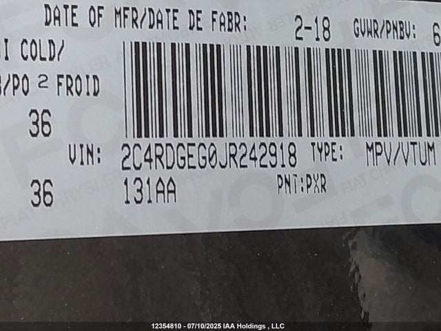2C4RDGEG0JR242918 Dodge Grand Caravan