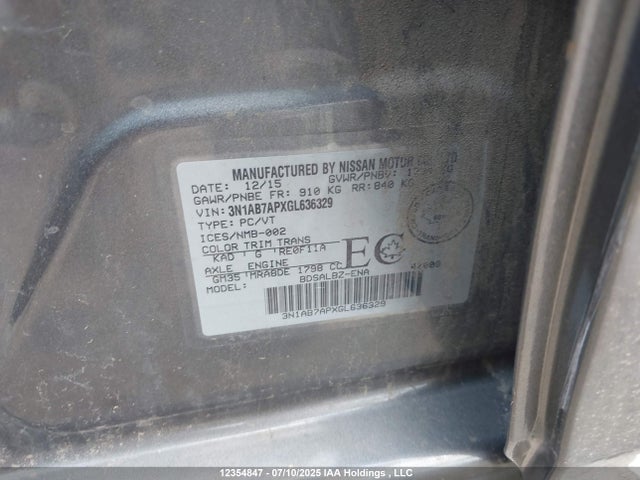 3N1AB7APXGL636329 Nissan Sentra