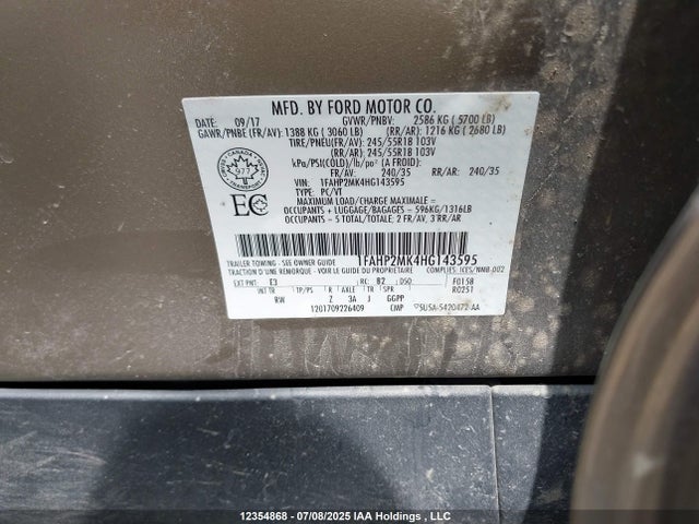 Ford 3.7l ti-vct 2017 1FAHP2MK4HG143595 Image 19