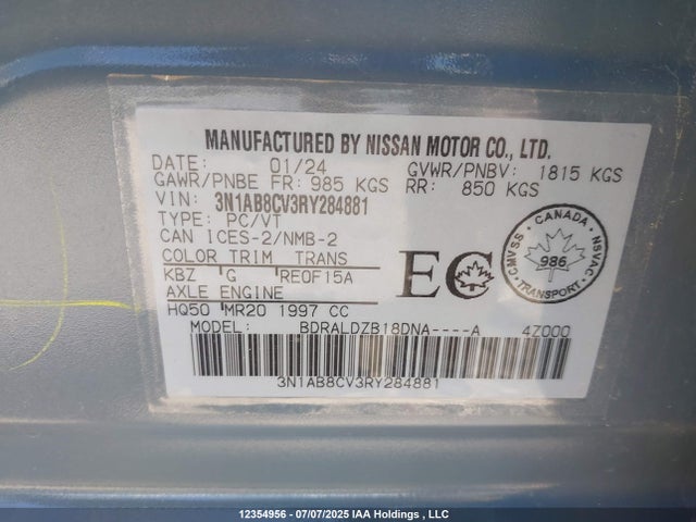 Nissan 2024 2024 3N1AB8CV3RY284881 Image 9