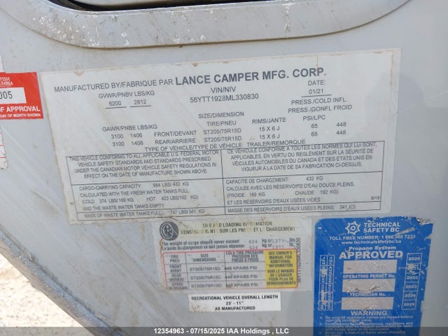 56YTT1928ML330830 Lance Camper