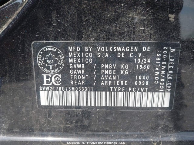 3VW2T7BU7SM033311 Volkswagen tsi