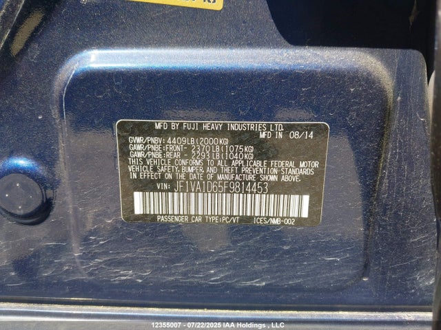 JF1VA1D65F9814453 Subaru dib turbo