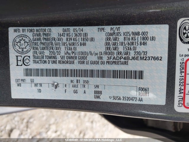 Ford Fiesta 2014 3FADP4BJ6EM237662 Image 9