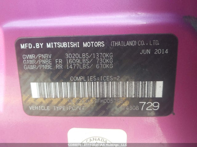 Mitsubishi 2015 2015 ML32A3HJ9FH005795 Image 19
