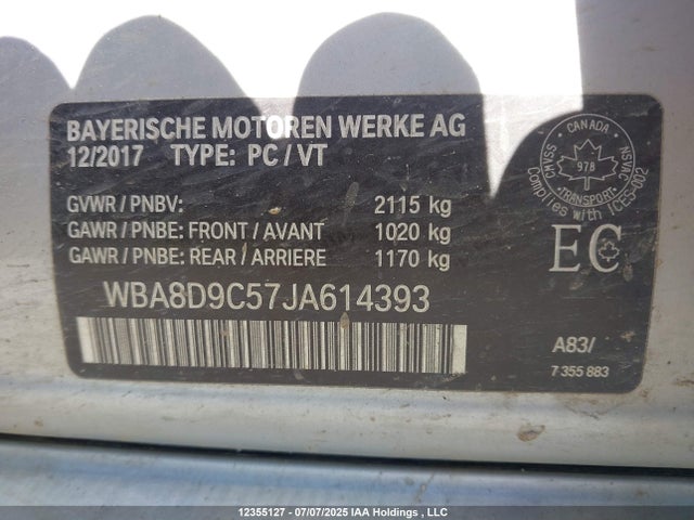 WBA8D9C57JA614393 BMW 330I