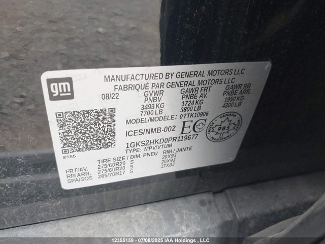 1GKS2HKD0PR119677 GMC l84