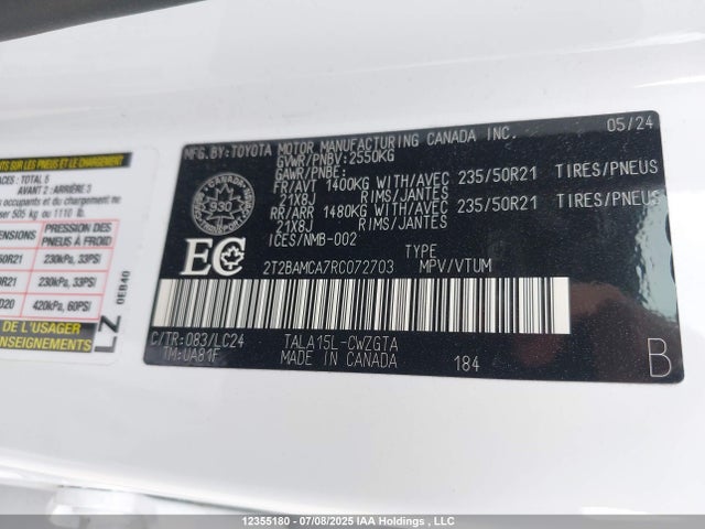 2T2BAMCA7RC072703 Lexus t24a-fts