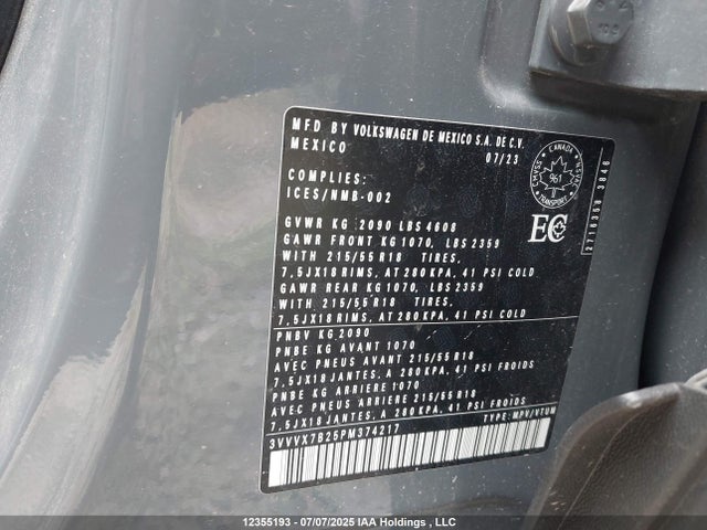 Volkswagen tsi 2023 3VVVX7B25PM374217 Image 9