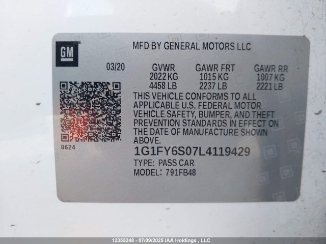 1G1FY6S07L4119429 Chevrolet BOLT EV