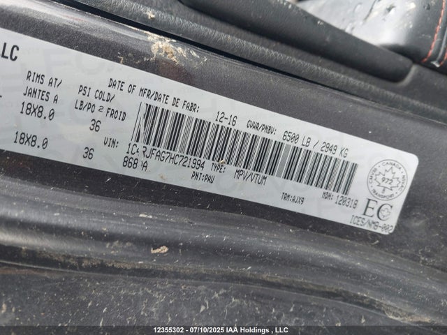1C4RJFAG7HC721994 Jeep Grand Cherokee
