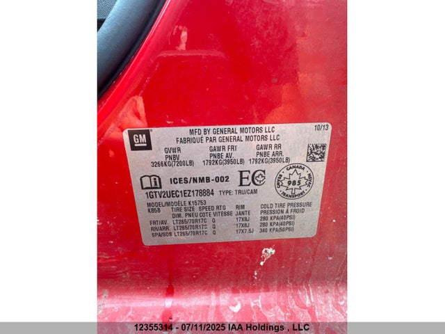 1GTV2UEC1EZ178884 GMC l83 - vvt, afm (active fuel management), aluminum