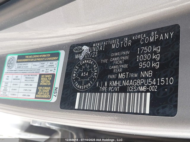 KMHLN4AG8PU541510 Hyundai mpi nu pe