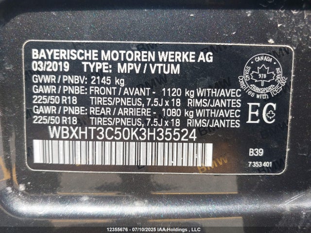 WBXHT3C50K3H35524 BMW X1