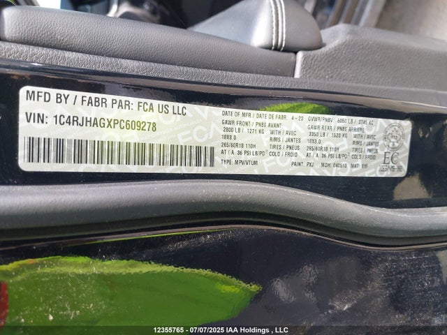 1C4RJHAGXPC609278 Jeep Grand Cherokee