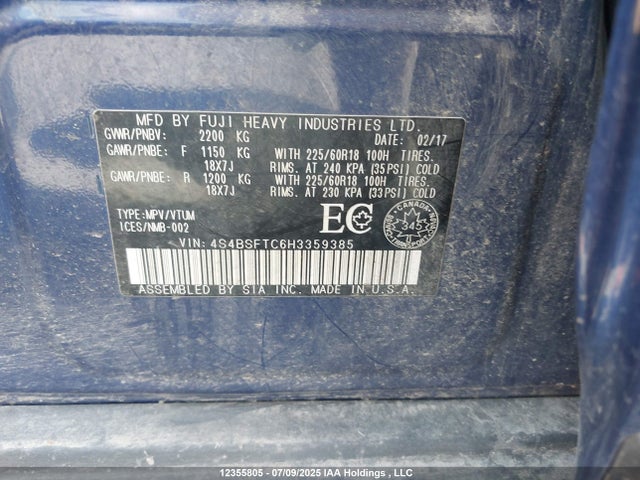 4S4BSFTC6H3359385 Subaru c0
