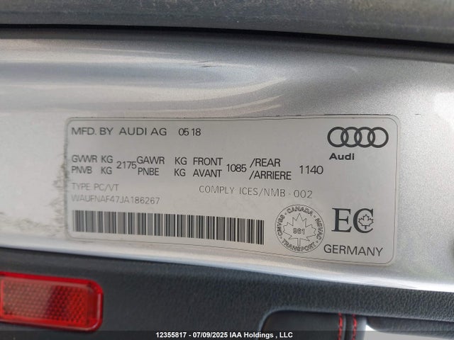 WAUFNAF47JA186267 Audi 2018