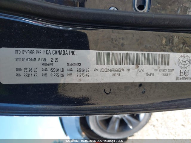 2C3CDXHG7FH765274 Dodge 2015