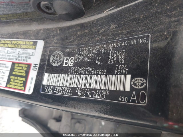 Toyota 2zr-fe 2014 2T1BURHE1EC047682 Image 9