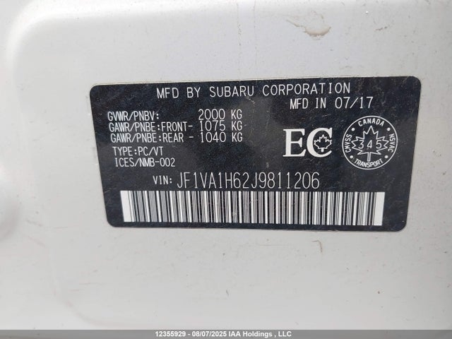 Subaru dib 2018 JF1VA1H62J9811206 Image 9