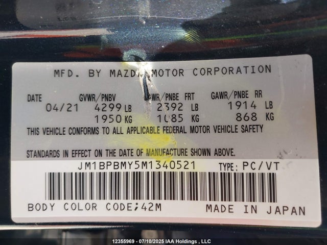 JM1BPBMY5M1340521 Mazda py turbo