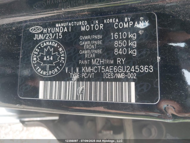 KMHCT5AE6GU245363 Hyundai dohc gdi gamma