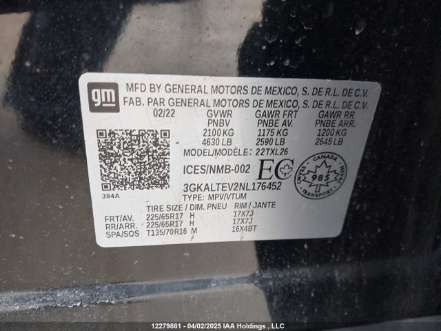 3GKALTEV2NL176452 GMC lyx