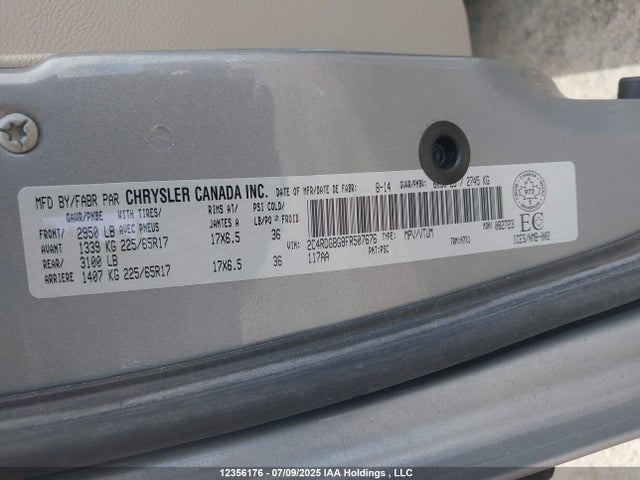 2C4RDGBG8FR507676 Dodge 2015