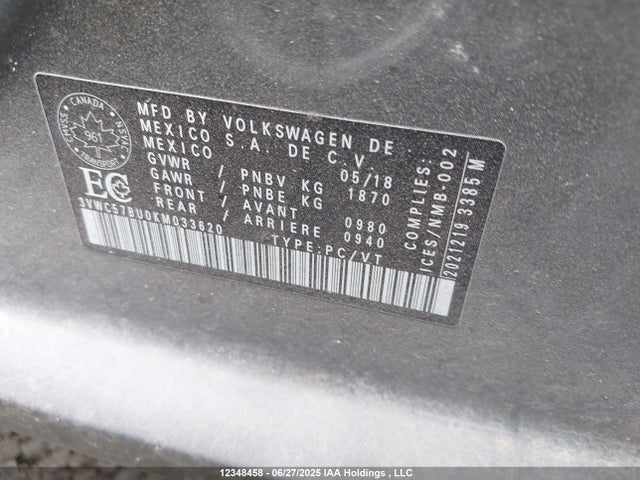 3VWC57BU0KM033620 Volkswagen 1.4 tsi