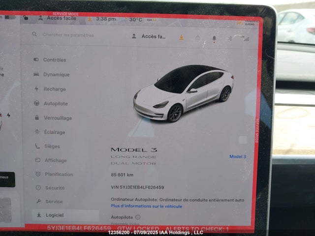 5YJ3E1EB4LF626459 Tesla 2020