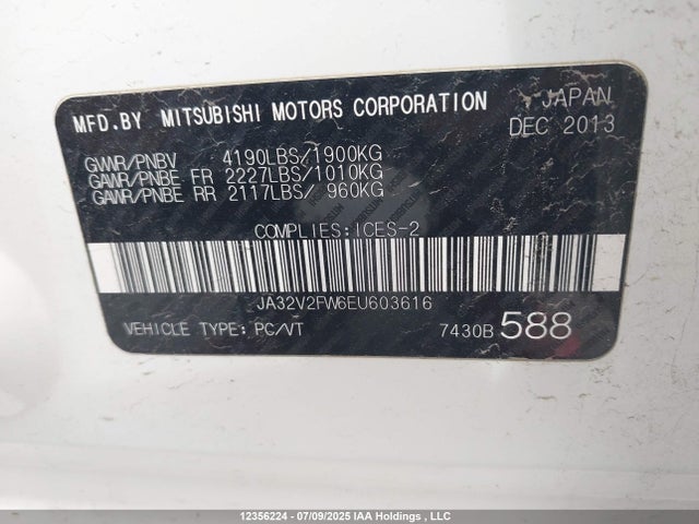 JA32V2FW6EU603616 Mitsubishi dohc mivec