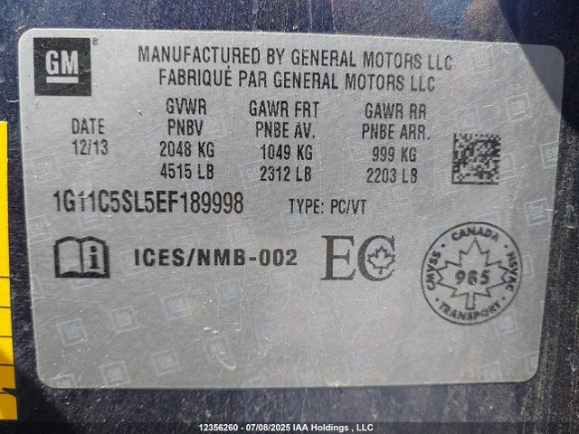 1G11C5SL5EF189998 Chevrolet lkw