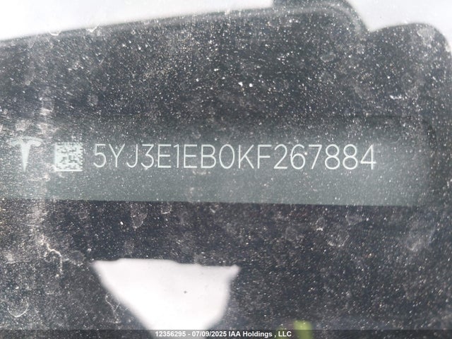 5YJ3E1EB0KF267884 Tesla MODEL 3