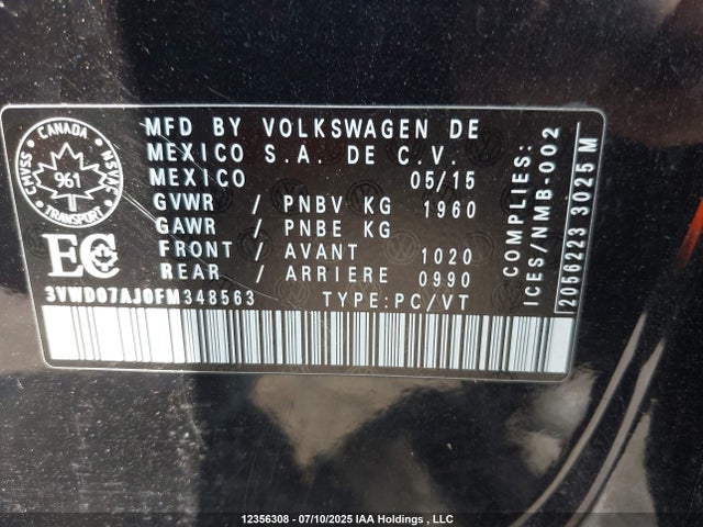 3VWD07AJ0FM348563 Volkswagen 1.8t