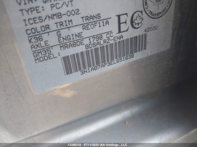 3N1AB7AP3EL651638 Nissan Sentra