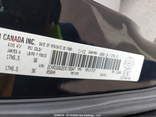 2C4RDGBG2ER176947 Dodge Grand Caravan